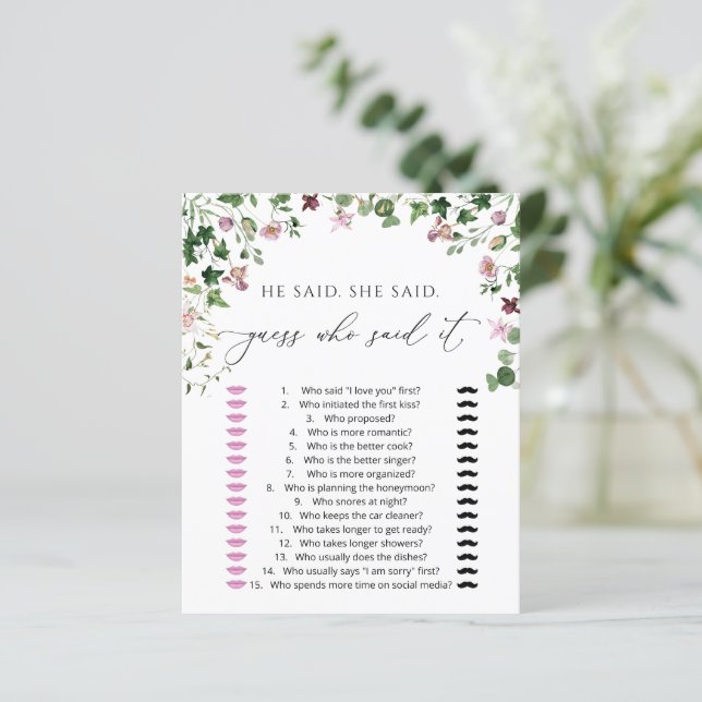 Waterverf groenery Hij zei dat Shower Game (Staand voorkant)