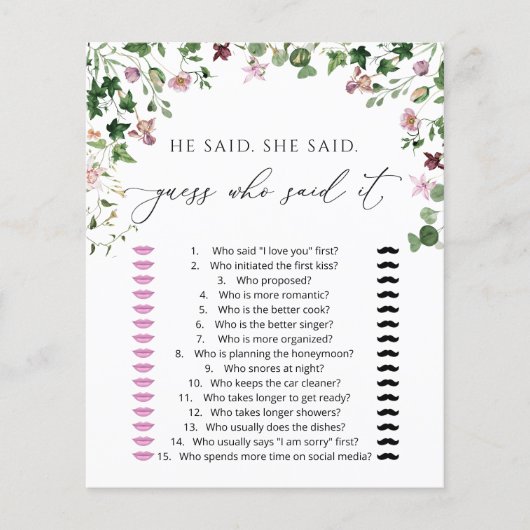 Waterverf groenery Hij zei dat Shower Game (Voorkant)