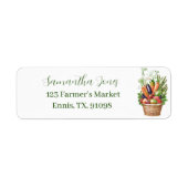 Waterverf Groente & Fruit Retouradreslabel Etiket (Voorkant)