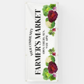 Waterverf groenten Aangepaste boerenmarktbanner Spandoek (Verticaal)