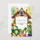 Waterverf Groenten Boeren Markt Verjaardag Bedankkaart (Voorkant / Achterkant)