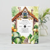 Waterverf Groenten Boeren Markt Verjaardag Kaart (Staand voorkant)