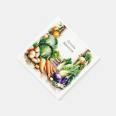 Waterverf Groenten Boeren Markt Verjaardag Servet (Hoek)