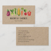 Waterverf groenten Landscaping Gardener Visitekaartje (Voorkant / Achterkant)