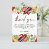 Waterverf Groenten Neutraal Geslacht Baby shower Bedankkaart (Staand voorkant)