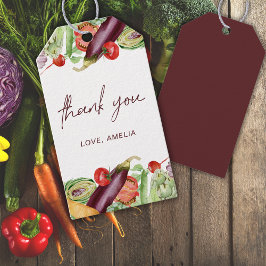 Waterverf Groenten Neutraal Geslacht Baby shower Cadeaulabel