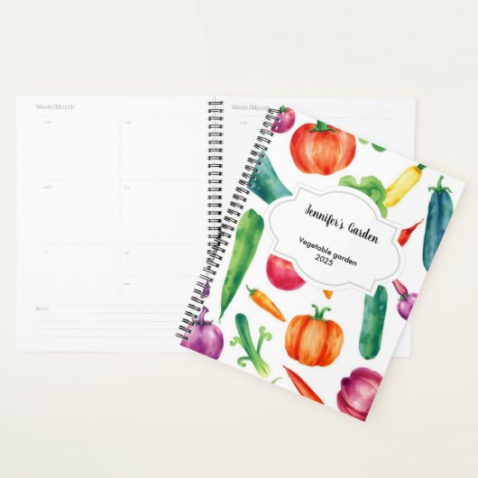 Waterverf Groenten Patroon Persoonlijke tuin Planner (Display)
