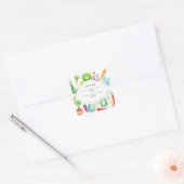 Waterverf groenten patroon zaad saver envelop vierkante sticker (Envelop)