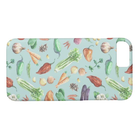 Waterverf Groenten & Specerijen Patroon Case-Mate iPhone Case (Achterkant (Horizontaal))