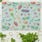Waterverf Groenten & Specerijen Patroon Theedoek (Gevouwen)