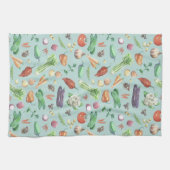 Waterverf Groenten & Specerijen Patroon Theedoek (Horizontaal)