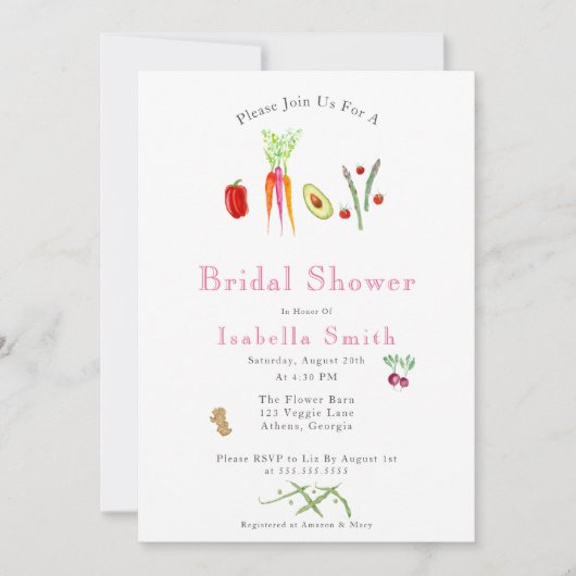 Waterverf Groenten Vrijgezellenfeest Kaart (Voorkant)