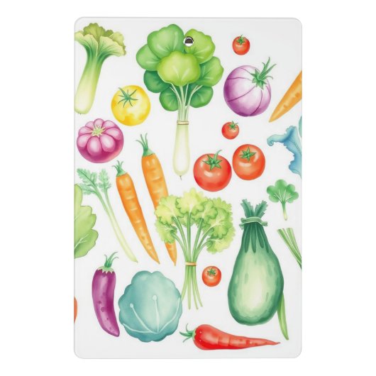Waterverf groenten witgouden recepten mini klembord (Achterkant)