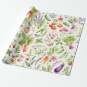 Waterverf Groentetuin Cadeaupapier voor Haar (Uitgerold)