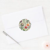 Waterverf Groentetuin Patroon Ronde Sticker (Envelop)