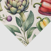 Waterverf Groentetuin Patroon Tissuepapier (Detail)