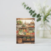 Waterverf Groentewinkel Achtergrond Visitekaartje (Staand voorkant)