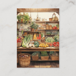 Waterverf Groentewinkel Achtergrond Visitekaartje