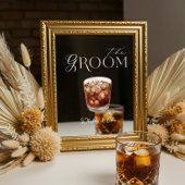 Waterverf Groom Cocktail Wedding Bar Sign Cling Raamsticker