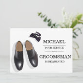 Waterverf Groomsman Groomsmen Verzoek Kaart (Staand voorkant)