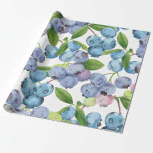 Waterverf Groot bosbessenfruit Cadeaupapier