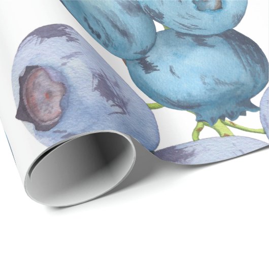 Waterverf Groot bosbessenfruit Cadeaupapier (Rol Hoek)