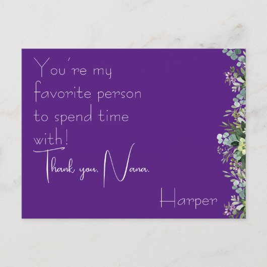 Waterverf grootmoeder op moederdag feestdagenkaart (Voorkant)