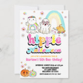 Waterverf Groovy Ghost Hippie Halloween Verjaardag Kaart (Voorkant)