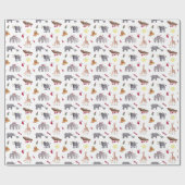 Waterverf Grote 5 Zuid-Afrikaanse dieren Kerstmis Cadeaupapier (Vlak)