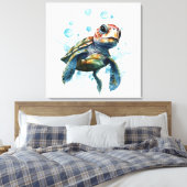 Waterverf grote Baby Zee Canvas Afdruk (Insitu (Slaapkamer))