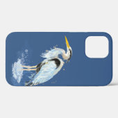 Waterverf Grote Blauwe Heron Vogeldier Natuur Case-Mate iPhone Case (Achterkant (horizontaal))