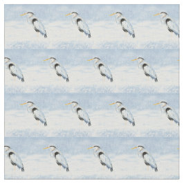 Waterverf Grote Blauwe Heron Vogelkunst Stof
