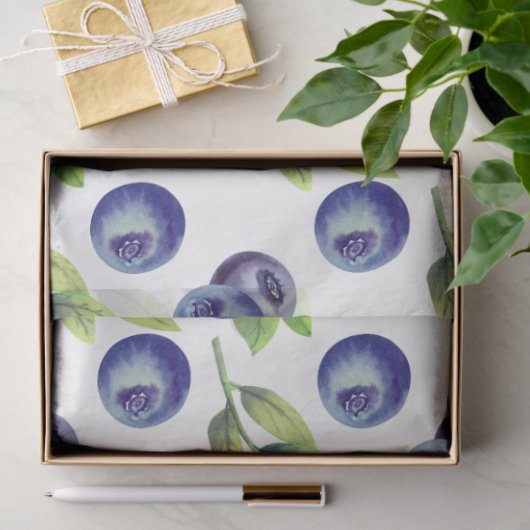 Waterverf grote bosbessen patroon weefsel papier (Geschenk)