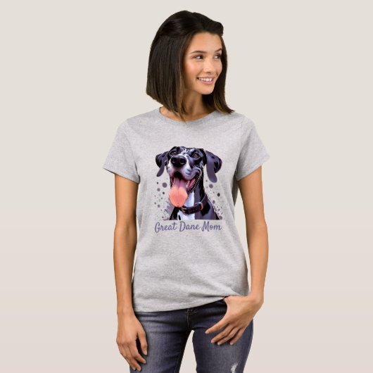 Waterverf Grote Deen Leuk Hond Huisdier T-shirt (Voorkant volledig)