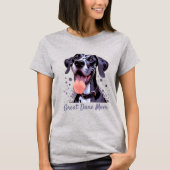 Waterverf Grote Deen Leuk Hond Huisdier T-shirt (Voorkant)