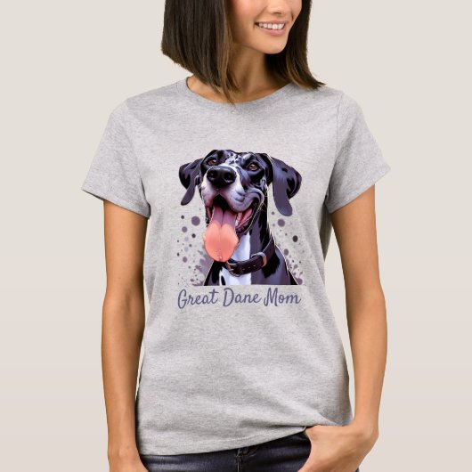 Waterverf Grote Deen Leuk Hond Huisdier T-shirt (Voorkant)