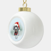 Waterverf Grote Deen Santa Hat Gepersonaliseerd Keramische Bal Ornament (Rechts)