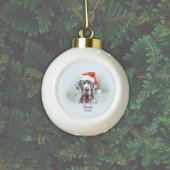 Waterverf Grote Deen Santa Hat Gepersonaliseerd Keramische Bal Ornament