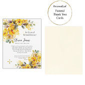 Waterverf Grote Gele Bloemen Begrafenis Bedankkaart