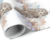 Waterverf Grote Grijze vogelgriep Natuur kunst Cadeaupapier (Rol Hoek)