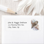 Waterverf Grote Grijze vogelgriep Natuur kunst Etiket (Insitu)