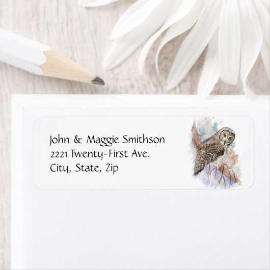 Waterverf Grote Grijze vogelgriep Natuur kunst Etiket (Insitu)