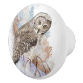 Waterverf Grote Grijze vogelgriep Natuur kunst Keramische Knop (Rechts)