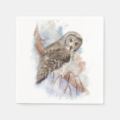 Waterverf Grote Grijze vogelgriep Natuur kunst Servetten (Voorkant)