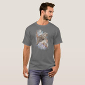 Waterverf Grote Grijze vogelgriep Natuur kunst T-shirt (Voorkant volledig)