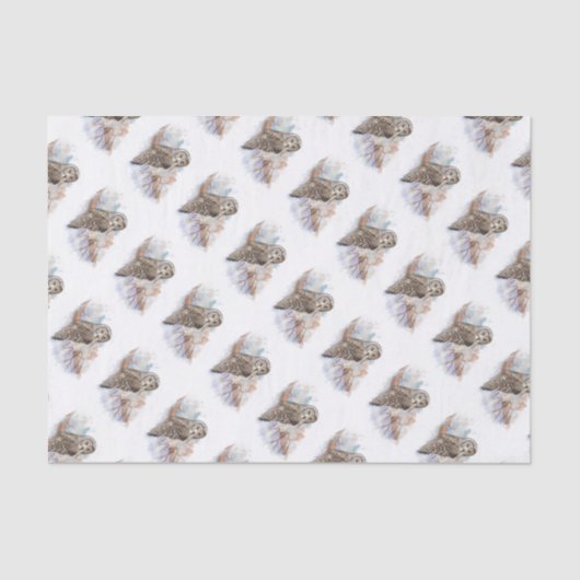 Waterverf Grote Grijze vogelgriep Natuur kunst Tissuepapier (Voorkant)