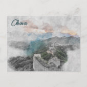 Waterverf grote muur van china briefkaart (Voorkant)