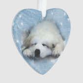 Waterverf Grote Pyreneeën Slappen Ornament (voorkant)