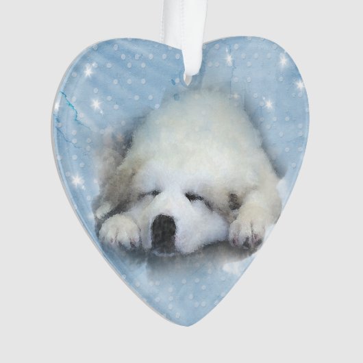 Waterverf Grote Pyreneeën Slappen Ornament (voorkant)