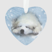 Waterverf Grote Pyreneeën Slappen Ornament (achterkant)